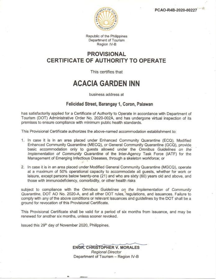 Acacia Garden Inn And Suites Coron Exterior photo